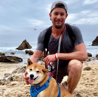 Jake Kelly with Kado recovering from TPLO surgery